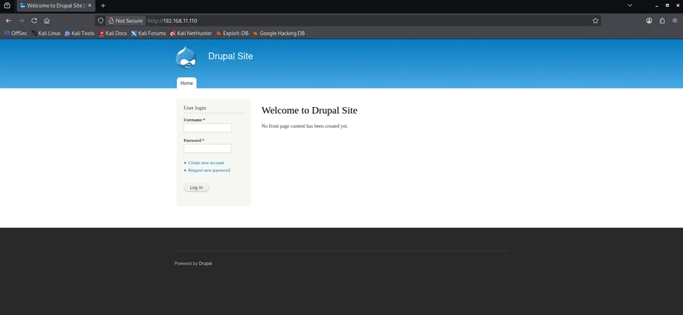 Drupal login page