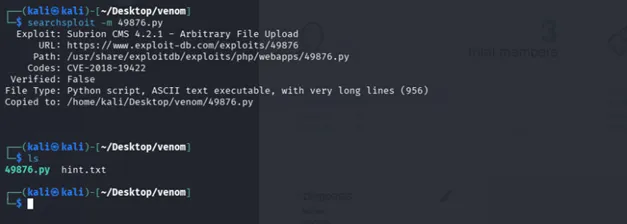 downloading the exploit script