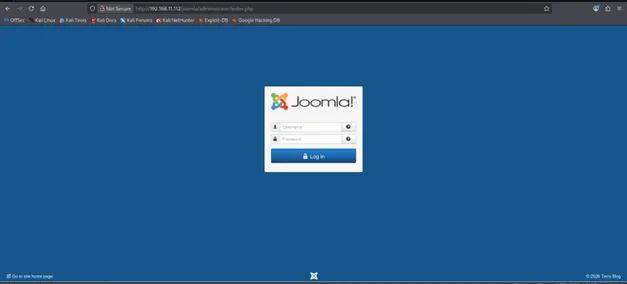 Joomla administrator login page