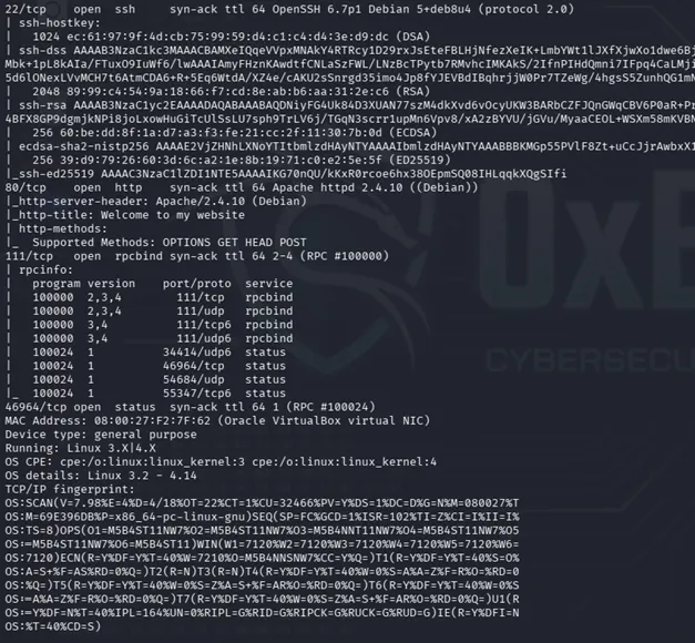 nmap scan results